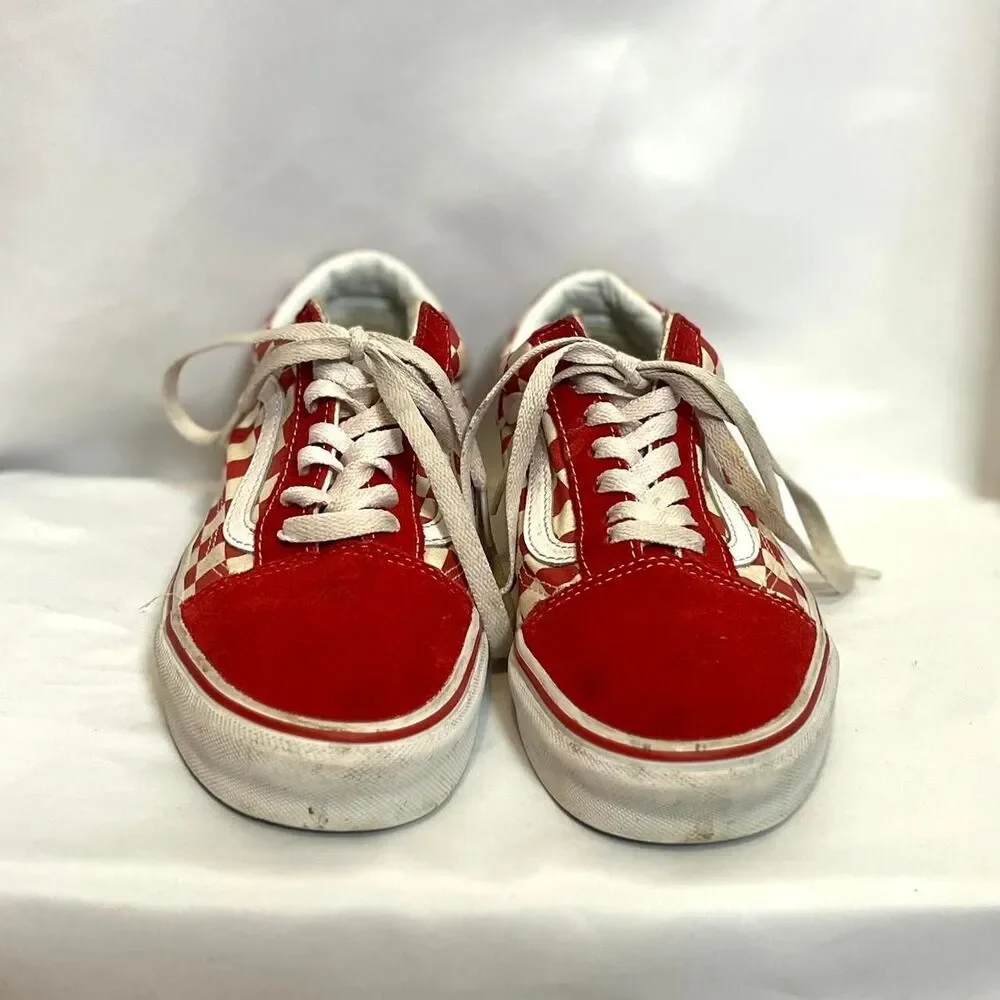 Grunge Vans Red Skateboard Trainers Men's Size 6.0 Women Size 7.50